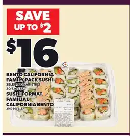 Independent Grocer BENTO CALIFORNIA FAMILY PACK SUSHI, 30'S/645 G offer
