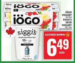 Food Basics IÖGO YOGURT OR SIGGI'S SKYR YOGURT offer