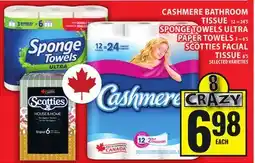 Food Basics CASHMERE BATHROOM TISSUE OR SPONGE TOWELS ULTRA PAPER TOWELS OR SCOTTIES FACIAL TISSUE offer