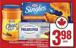 Food Basics KRAFT SINGLES OR PHILADELPHIA CREAM CHEESE OR CHEEZ WHIZ SPREAD offer