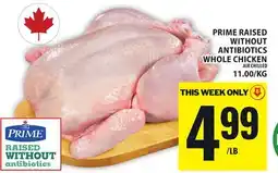 Food Basics PRIME RAISED WITHOUT ANTIBIOTICS WHOLE CHICKEN offer