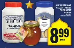 Food Basics ALKANATER OR CEDAR TAHINI, PHOENICIA HONEY offer