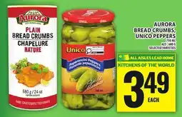 Food Basics AURORA BREAD CRUMBS, UNICO PEPPERS offer