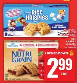 Food Basics KELLOGG'S NUTRI GRAIN BARS OR RICE KRISPIES SQUARES offer