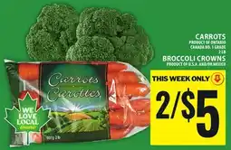 Food Basics CARROTS OR BROCCOLI CROWNS offer