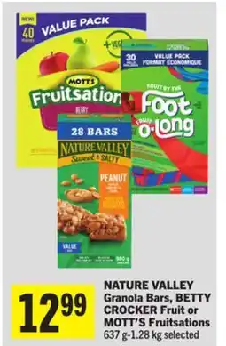 Foodland NATURE VALLEY Granola Bars, BETTY CROCKER Fruit or MOTT'S Fruitsations offer