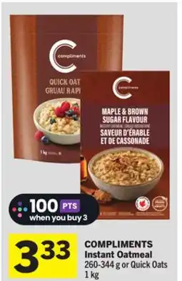 Foodland COMPLIMENTS Instant Oatmeal offer