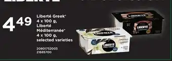 Fortinos LIBERTÉ GREEK 4 X 100 G, LIBERTÉ MÉDITERRANÉE offer