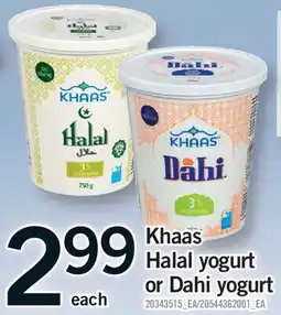 Fortinos KHAAS HALAL YOGURT OR DAHI YOGURT offer