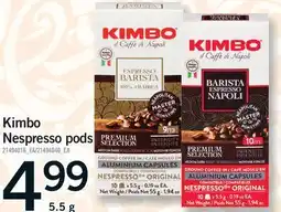 Fortinos KIMBO NESPRESSO PODS offer