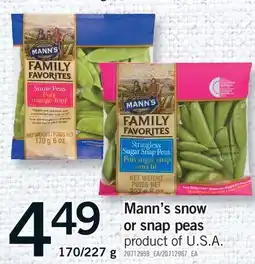 Fortinos MANN'S SNOW OR SNAP PEAS, 170/227 g offer