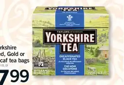 Fortinos YORKSHIRE RED, GOLD OR DECAF TEA BAGS, 80's offer