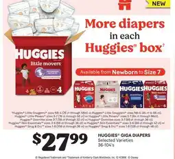 Fortinos HUGGIES GIGA DIAPERS, 36-140's offer