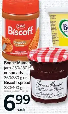 Fortinos BONNE MAMAN JAM, 250/280 ML OR SPREADS 360/380 G OR BISCOFF SPREAD 380/400 G offer