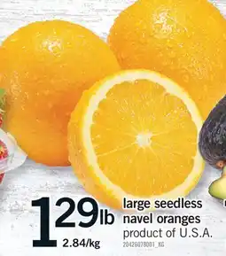 Fortinos LARGE SEEDLESS NAVEL ORANGES offer