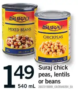 Fortinos SURAJ CHICK PEAS, LENTILS OR BEANS offer