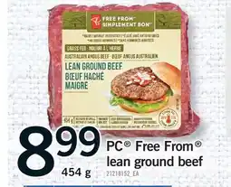 Fortinos PC FREE FROM LEAN GROUND BEEF offer