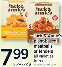 Fortinos JACK & ANNIE'S PLANT-BASED PLANT-BASED MEATBALLS offer