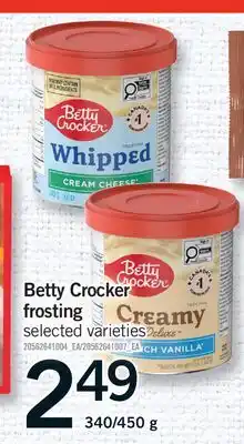 Fortinos BETTY CROCKER FROSTING, 340/450 G offer