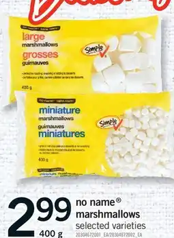 Fortinos NO NAME MARSHMALLOWS offer