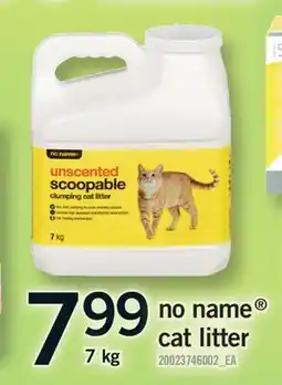 Fortinos NO NAME CAT LITTER offer