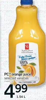 Fortinos PC ORANGE JUICE offer