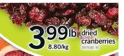 Fortinos DRIED CRANBERRIES offer