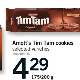 Fortinos ARNOTT'S TIM TAM COOKIES, 175/200 g offer