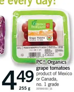 Fortinos PC ORGANICS GRAPE TOMATOES offer