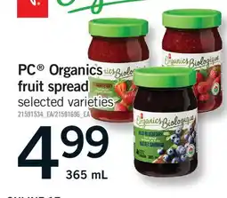 Fortinos PC ORGANICS FRUIT SPREAD offer