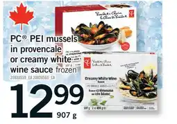 Fortinos PC PEI MUSSELS IN PROVENCALE OR CREAMY WHITE WINE SAUCE offer