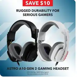 GameStop ASTRO A10 GEN 2 GAMING HEADSET offer