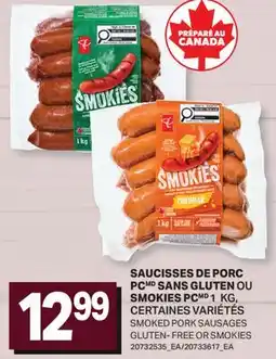 L'Intermarché SAUCISSES DE PORC SANS GLUTEN OU SMOKIES | SMOKED PORK SAUSAGES GLUTEN- FREE OR SMOKIES offer