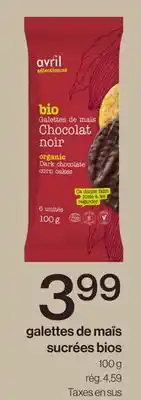 Avril Galettes de maïs sucrées bios offer