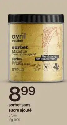 Avril Sorbet sans sucre ajouté offer