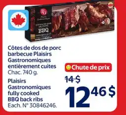 Walmart Plaisirs Gastronomiques fully cooked BBQ back ribs offer