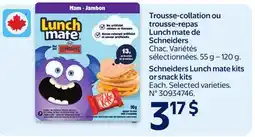 Walmart Schneiders Lunch mate kits or snack kits offer