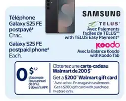 Walmart Galaxy S25 FE postpaid phone‡ offer