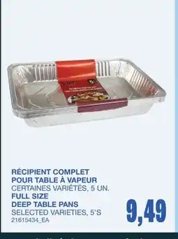 Wholesale Club RÉCIPIENT COMPLET POUR TABLE À VAPEUR, 5 UN offer
