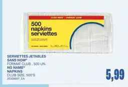 Wholesale Club SERVIETTES JETABLES, 500 UN offer