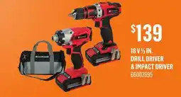 Canac 18 V 1/2 in. Drill Driver & Impact Driver offer