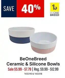 Ren’s Pets Depot BeOneBreed Ceramic & Silicone Bowls offer