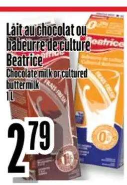 Bonanza Lait au chocolat ou babeurre de culture Beatrice offer