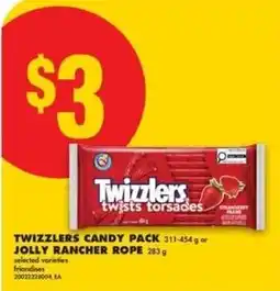 No Frills Twizzlers candy pack or jolly rancher rope offer