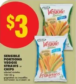 No Frills Sensible portions veggie straws or chips offer