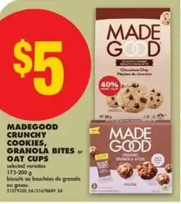 No Frills Madegood crunchy cookies, granola bites or oat cups offer