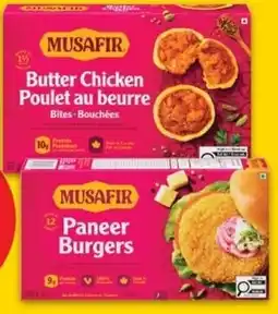 No Frills Musafir paneer burgers or butter chicken bites offer