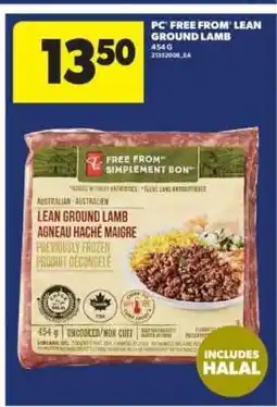 Real Canadian Superstore PC Free From Lean Ground Lamb offer