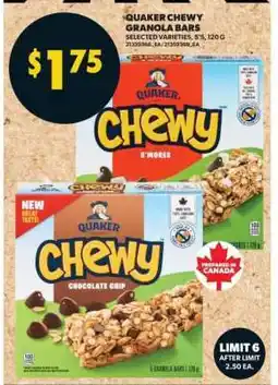 Real Canadian Superstore Quaker Chewy Granola Bars offer