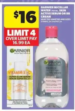 Real Canadian Superstore Garnier Micellar Water, Skin Active Serum or BB Cream offer